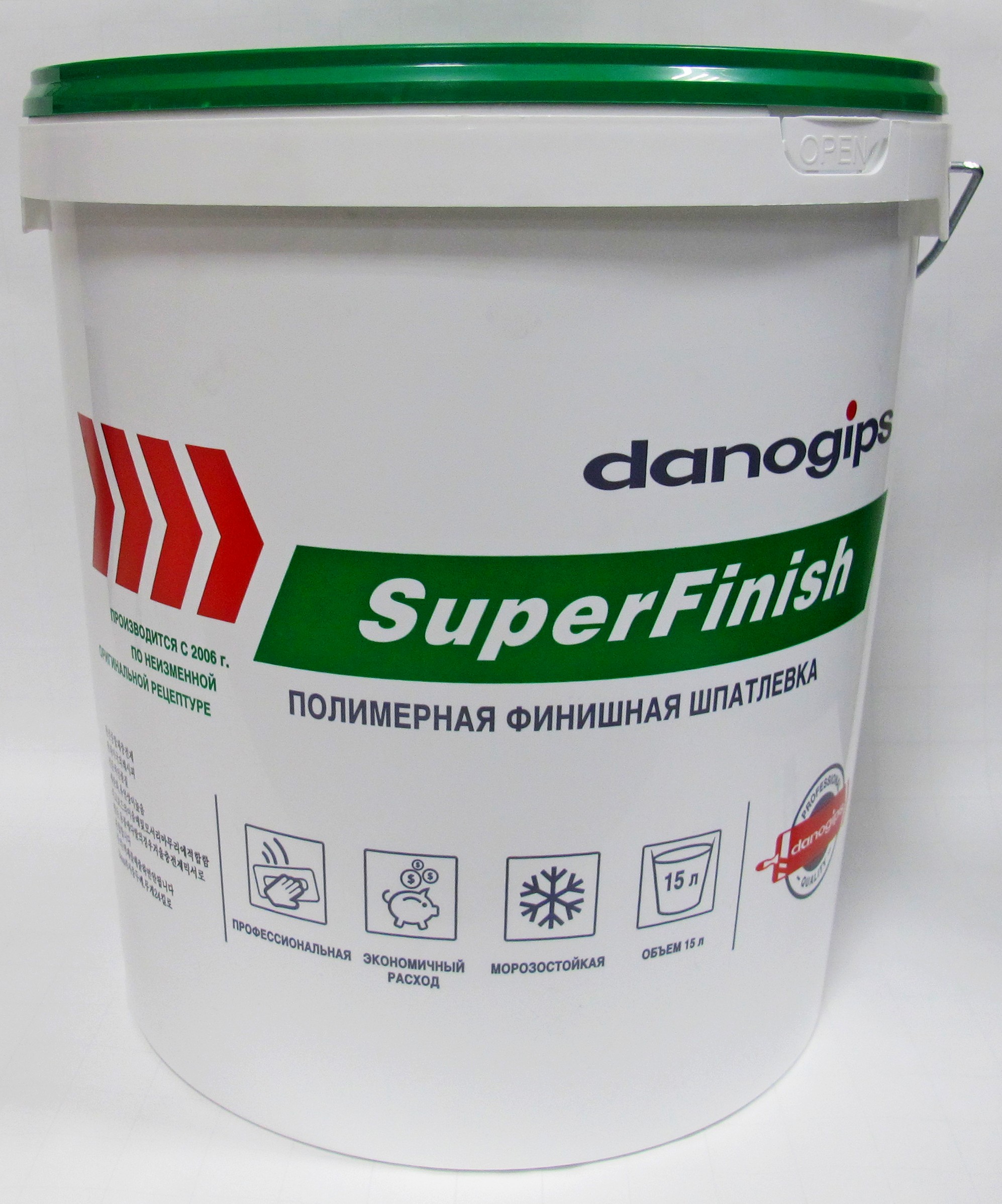 Шпатлевка д/внутр работ финишная danogips SuperFinish 15 л/24 кг 