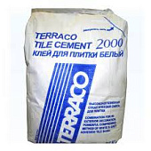 TERRACO TILE CEMENT WHITE 2000 25кг. Клей для кафеля и керамогранита
